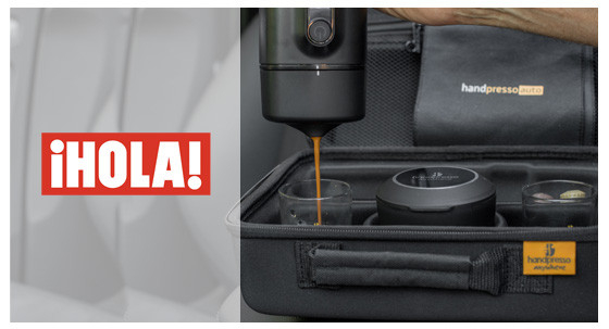 A car espresso maker in Thalia's car!